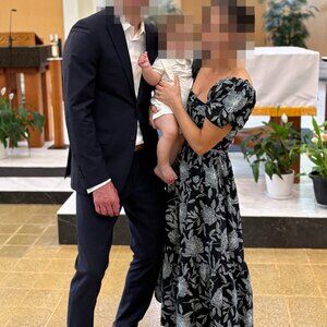 Viral Abercrombie Women's Emerson Poplin Puff Sleeve Midi Dress, worn once!